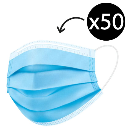 Level 2 3 Ply Face Masks (50/pack) - Restock PTY LTD