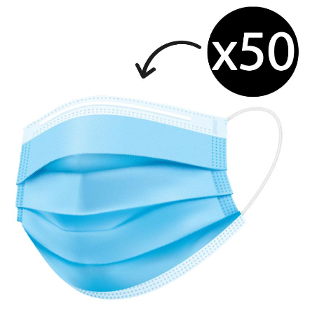 Face Mask 3-Ply Pack 50