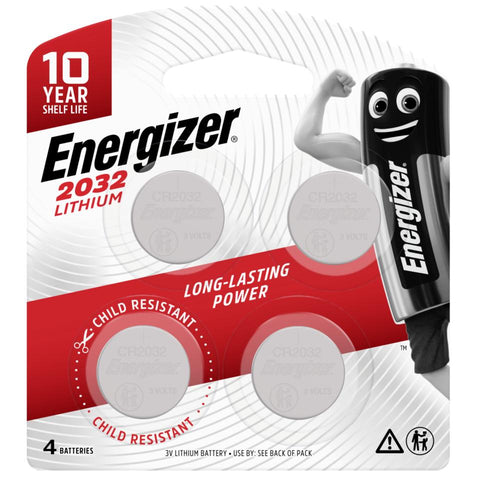 Energizer 2032 Lithium Coin Batteries 4 Pack