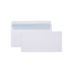 Envelope White DL Plainface Wallet Press Seal  110 x 220mm Box 500