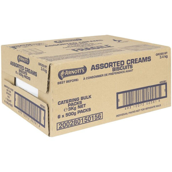 Arnott's Assorted Creams Biscuits 3kg 6x500gr
